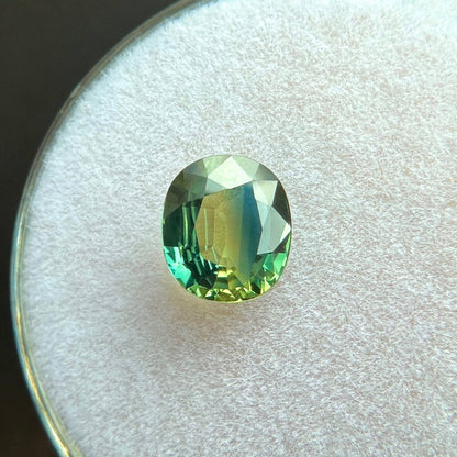 NATURAL 1.13ct Parti Colour Blue Yellow Sapphire Cushion Cut AUSTRALIAN 6.8x6mm