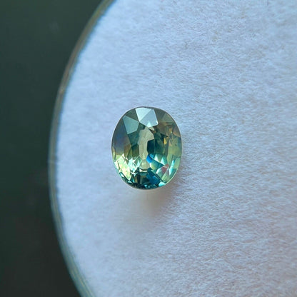 Bi Colour AUSTRALIAN Sapphire NATURAL Vivid Blue Green 0.74ct Oval Gem 5.5x4.7mm