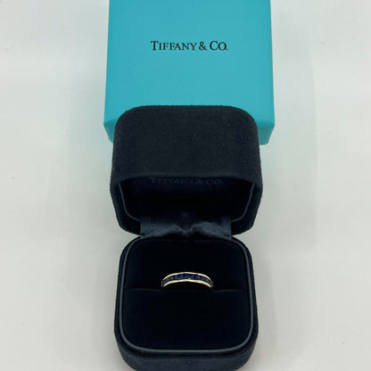 Tiffany & Co. Blue Sapphire Square Princess 18k Yellow Gold Eternity Band Ring