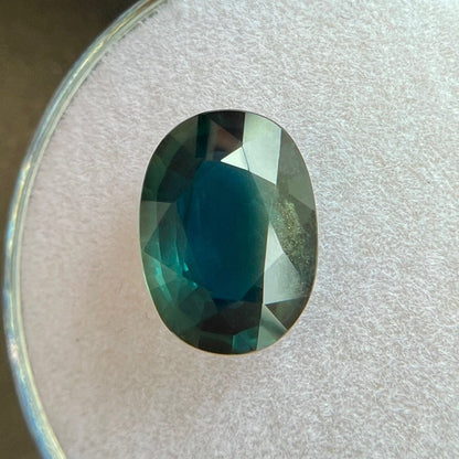 NATURAL 2.64ct Deep Green Blue Sapphire Oval Loose Gemstone 10x7.3mm