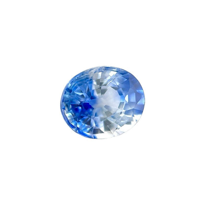 GIA CERTIFIED Unique Bi Colour Sapphire 1.29ct Natural Blue White RARE Oval Cut