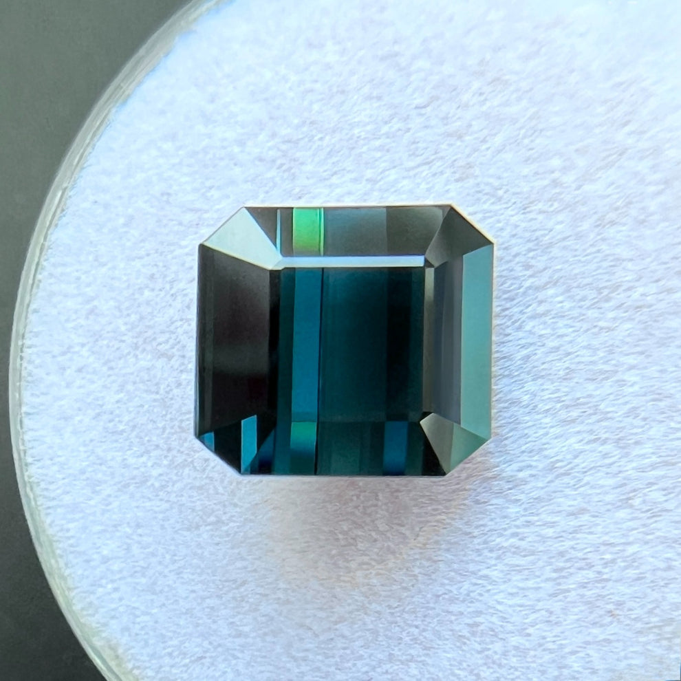 NATURAL 3.72ct Indicolite Tourmaline Deep Blue Octagon Cut RARE Gem 8 ...