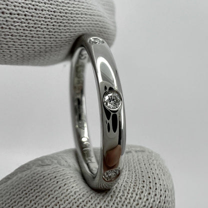 Vintage Van Cleef & Arpels Natural Diamond Platinum Band Etoile Ring 5.25 EU50