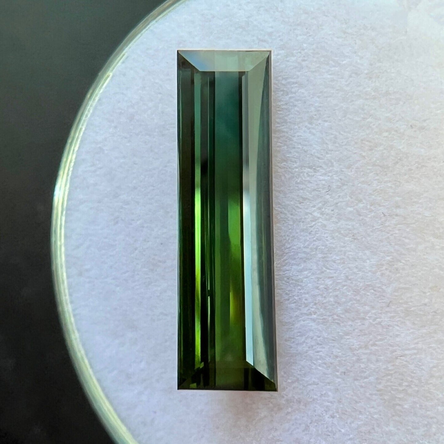 2.81ct NATURAL BI COLOUR Tourmaline Baguette Cut Gem 16.5x4.7mm VS