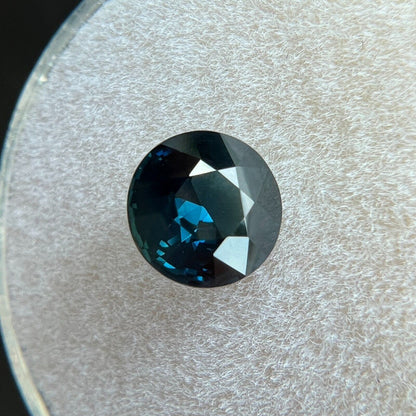 1.18ct Blue Green Sapphire GRA CERTIFIED Round Brilliant Cut 6.8x6.7mm Gem