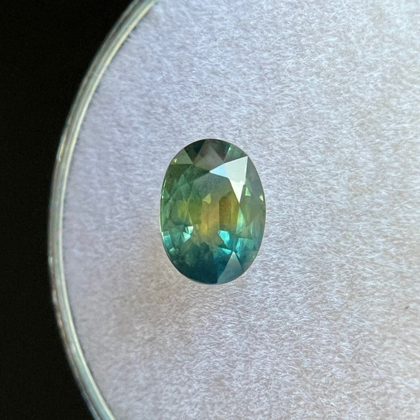 UNTREATED Parti Colour AUSTRALIAN Sapphire 0.99ct Blue Green Oval Cut 6.8x4.8mm