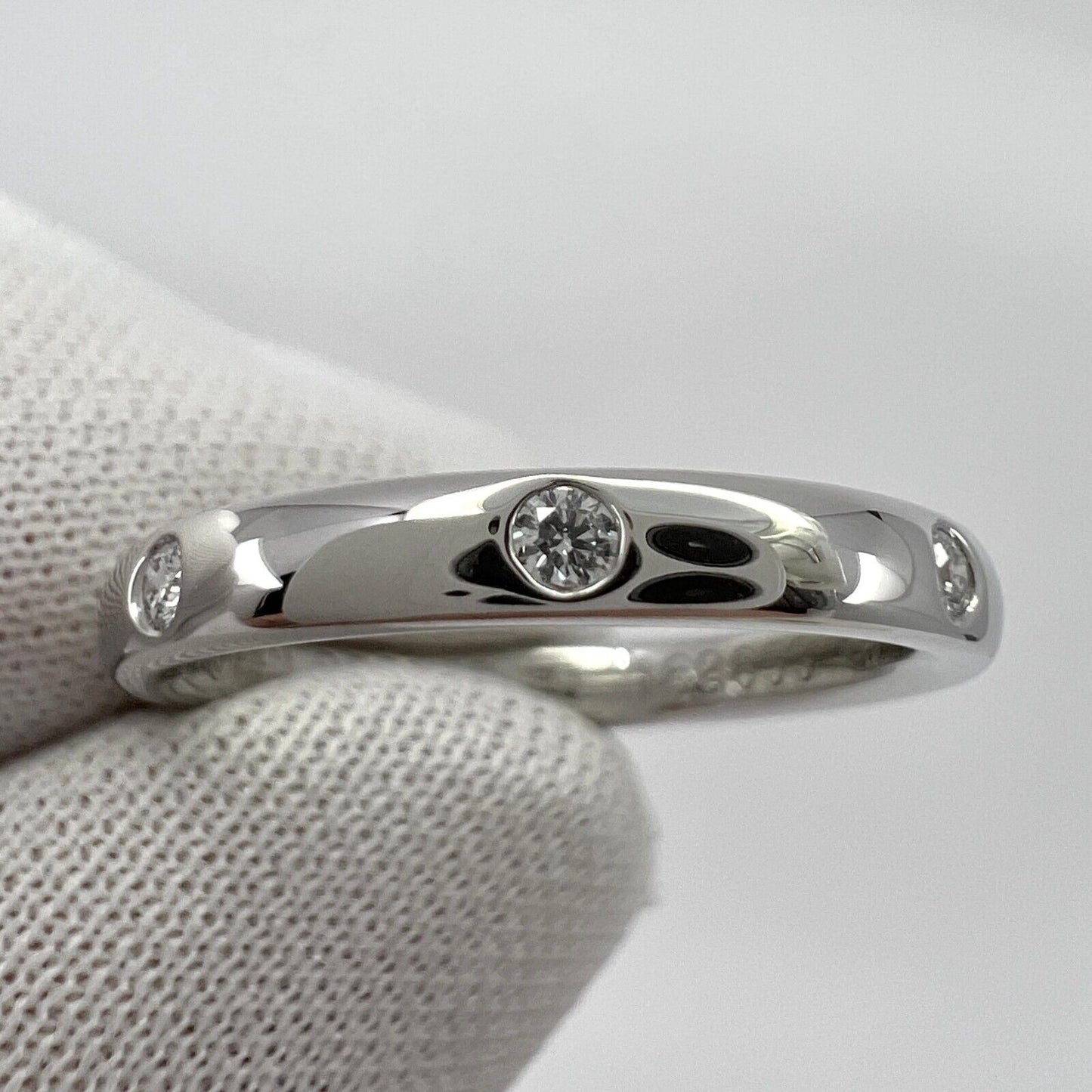Vintage Van Cleef & Arpels Natural Diamond Platinum Band Etoile Ring 5.25 EU50