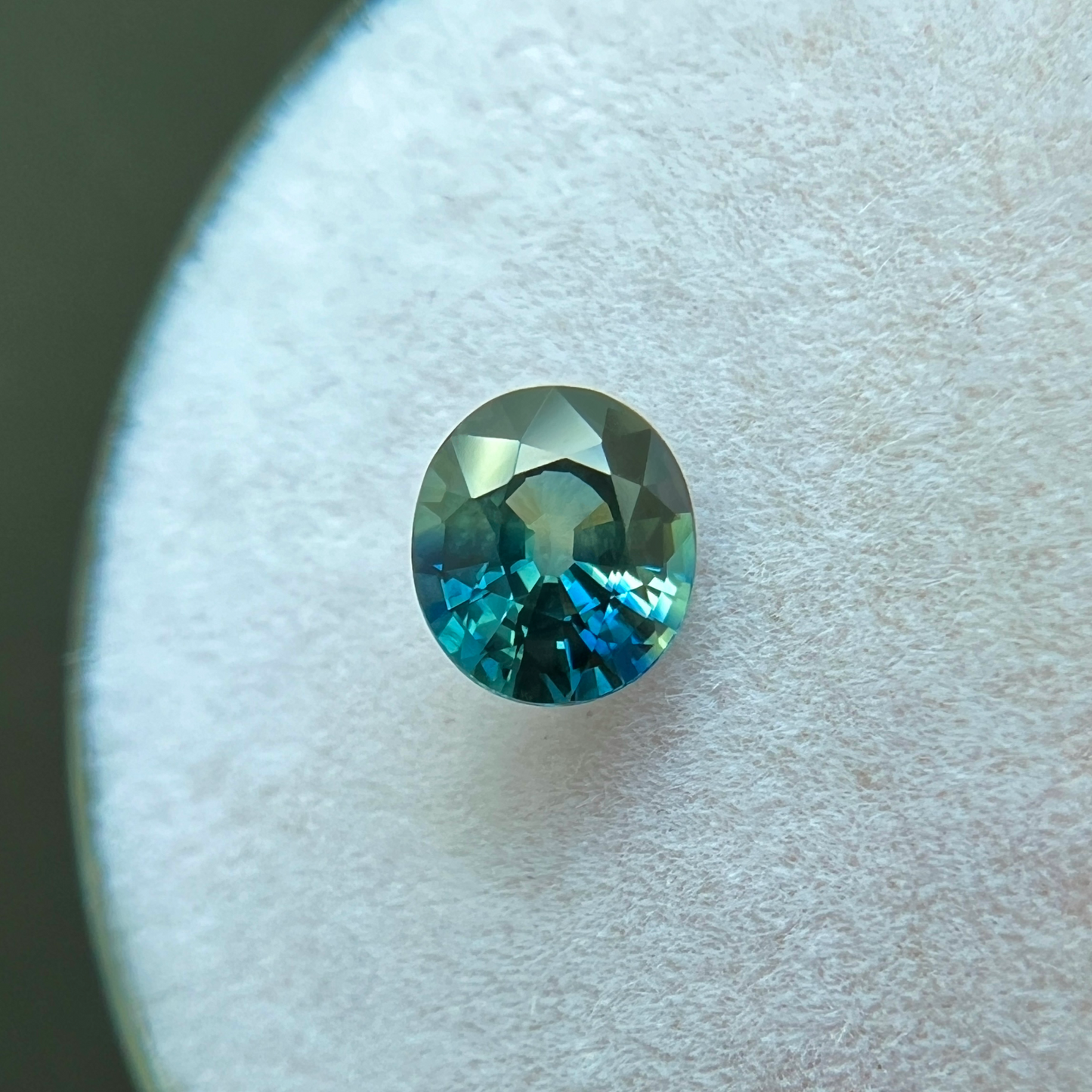 NATURAL Bi Colour Australia Sapphire 0.62ct Blue Green Loose Oval 5.3x4.7mm