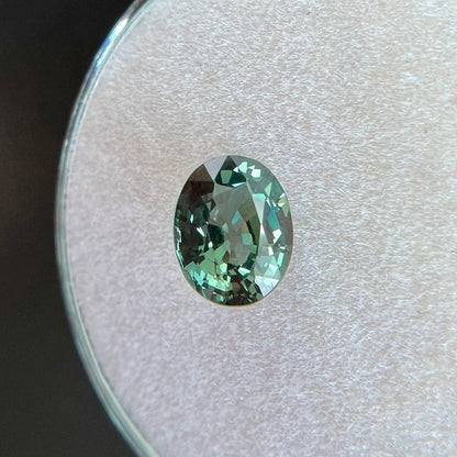 1.22ct NATURAL Sapphire Bluish Green GIA CERTIFIED Unheated Oval Cut Untreated