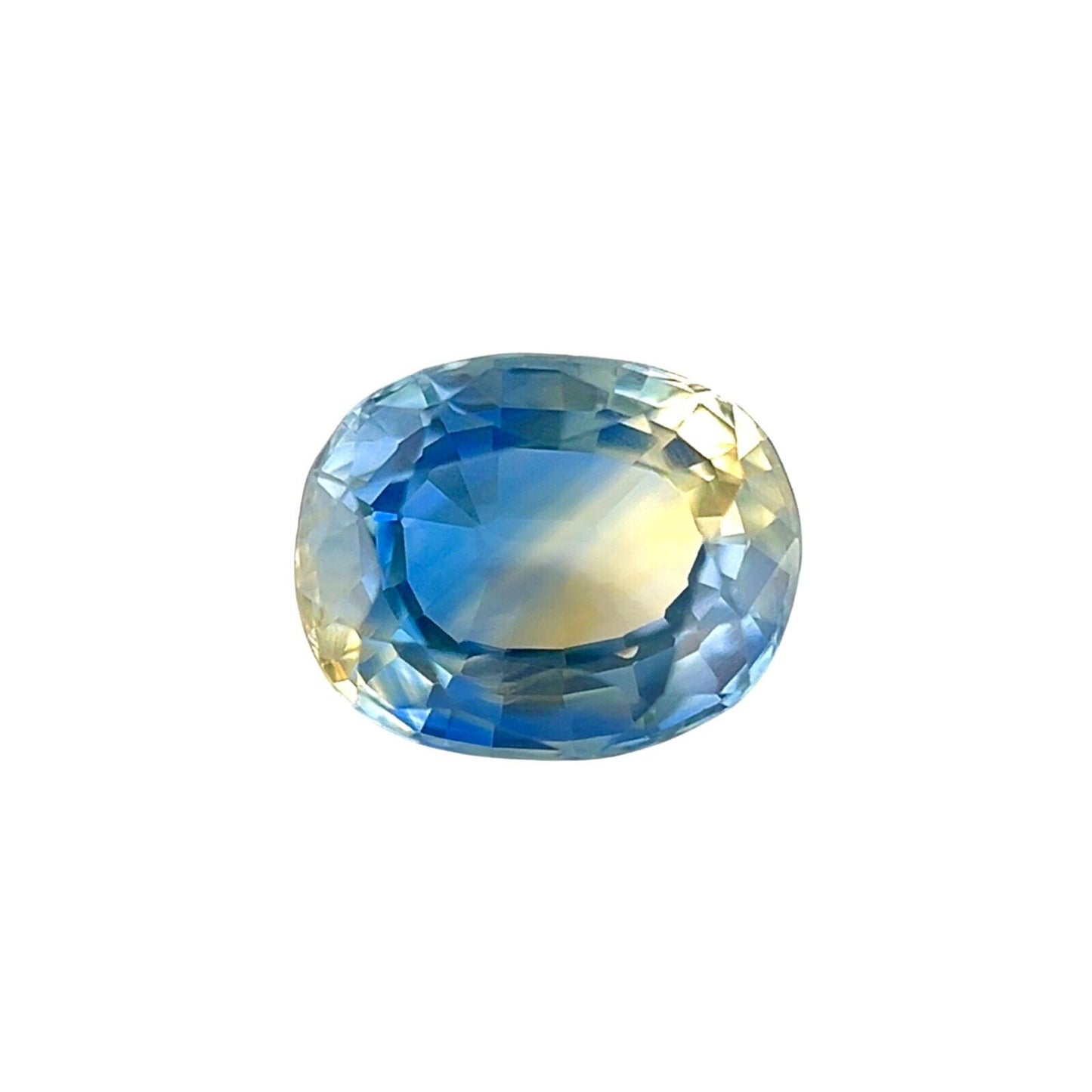 1.29ct NATURAL Parti Colour Sapphire Blue Yellow Oval Cut CEYLON Gem 7.2x5.8mm