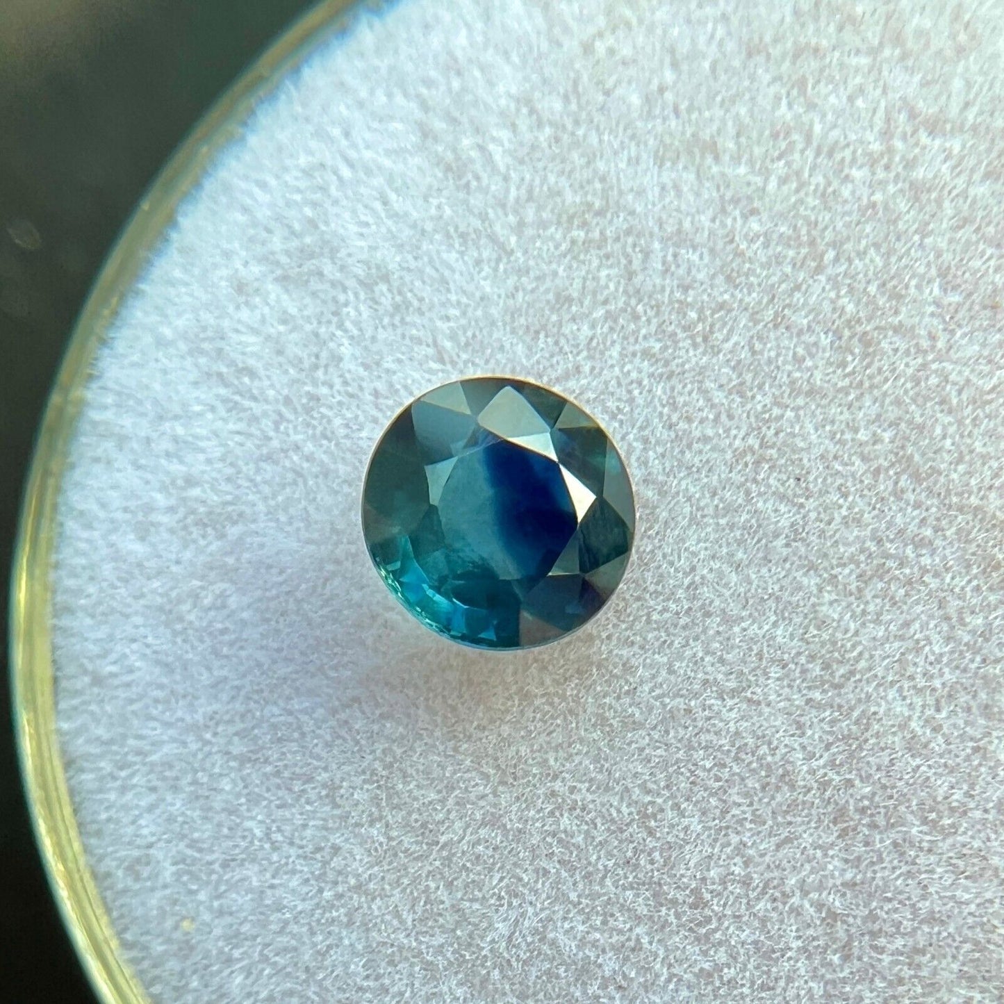 NATURAL Bi COLOUR Blue Australian Sapphire 0.68ct Round Cut 5.3mm Gemstone VS