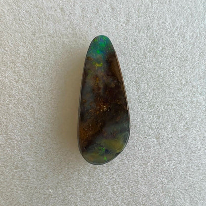 3.26ct Australian NATURAL Freeform Boulder Opal Matrix Specimen 17x6.9mm Gem