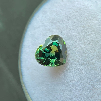 Unique NATURAL 1.61ct Blue Green Bi Colour Sapphire Heart Cut RARE 7x6.3mm VVS