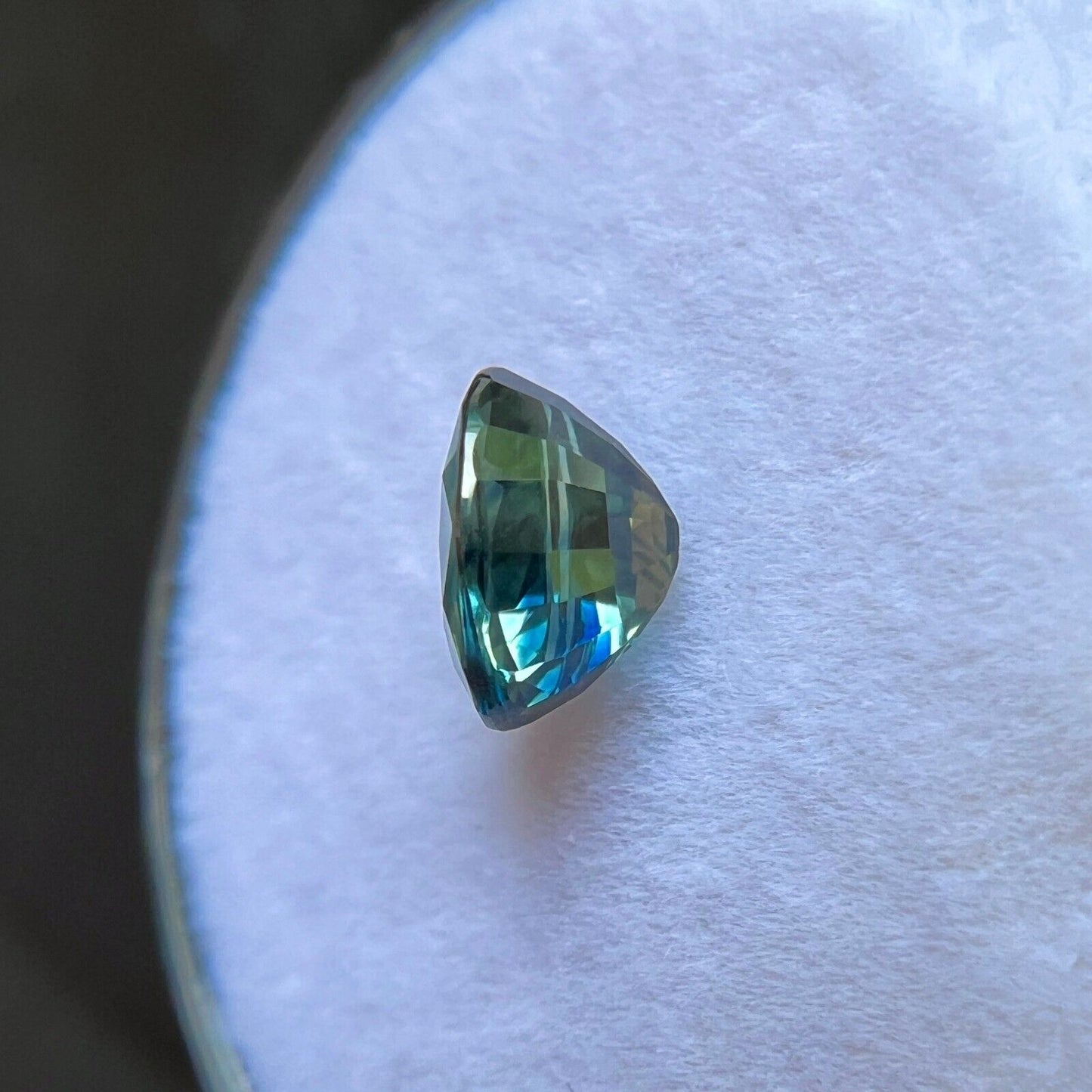 1.24ct NATURAL Vivid Blue Green Bi Colour Sapphire Oval Cut Gemstone 6.8x5mm IF