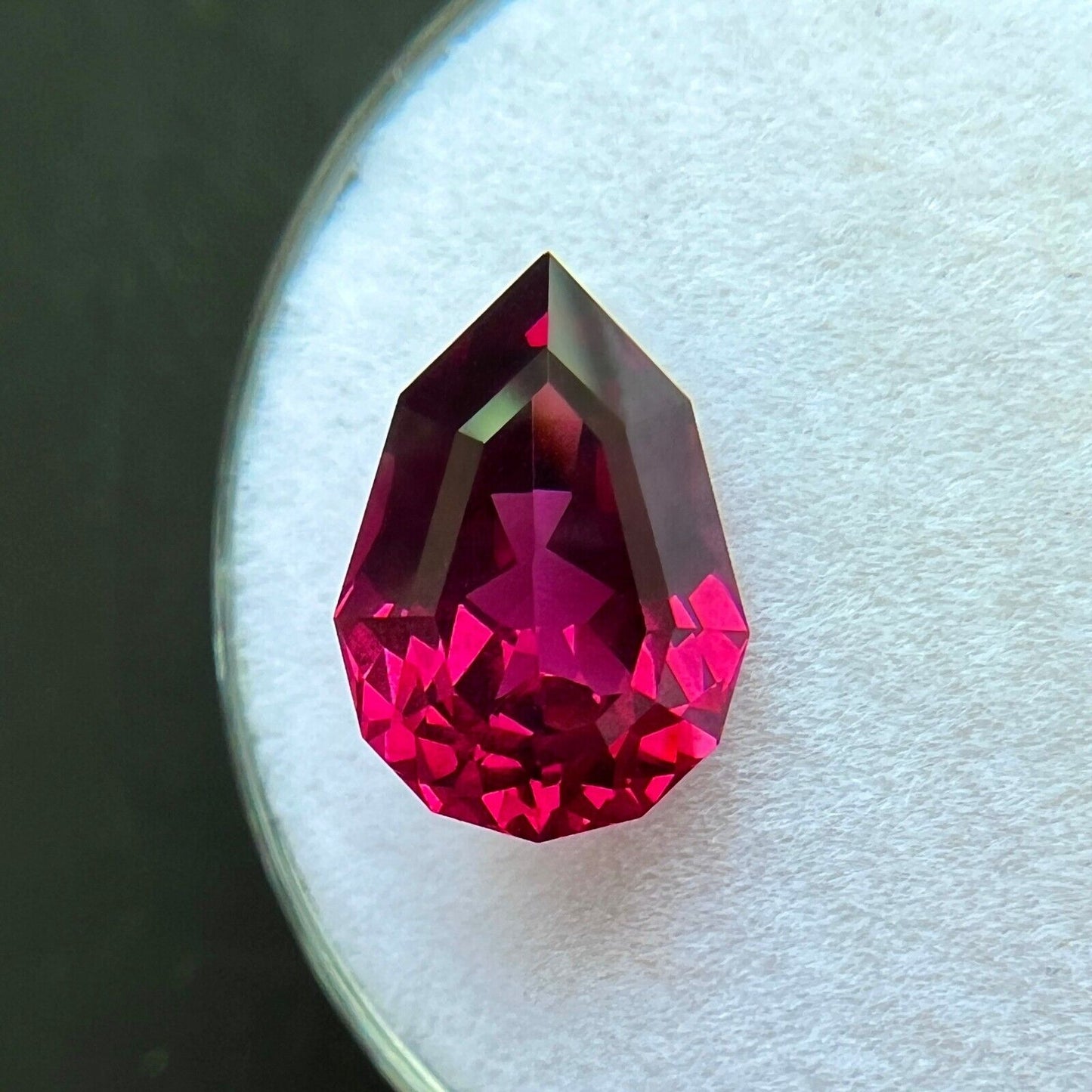 3.86ct NATURAL Vivid Pink Purple Rhodolite Garnet Fancy Pear Cut Gem 11.5x8mm