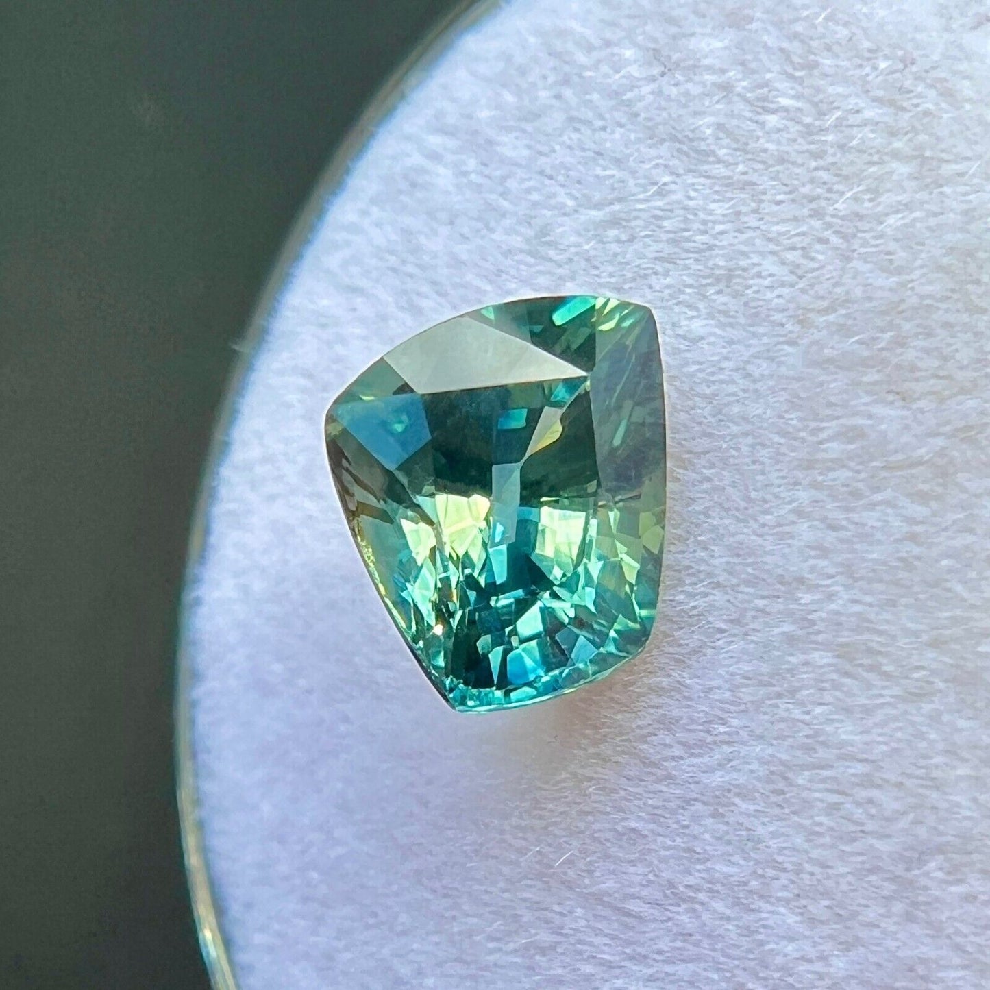 2.10ct NATURAL Sapphire VIVID Blue Green Australian FANCY Cut Gem 7.4x6.6mm VS