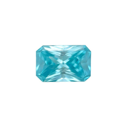 1.22ct NATURAL Vivid NEON Blue Zircon FANCY Radiant Cut Loose Gem 7.2x4.7mm VVS