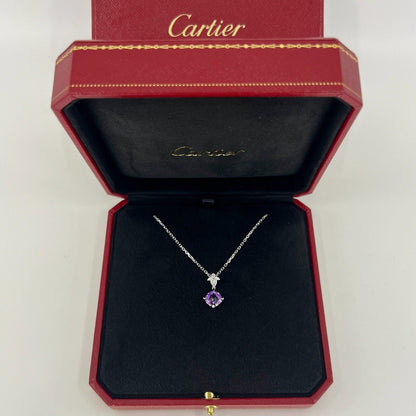 Rare Cartier Inde Mysterieuse Purple Amethyst Diamond 18k White Gold Necklace