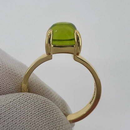 Tiffany & Co Paloma Picasso Green Peridot Sugarstack Loaf 18k Yellow Gold Ring