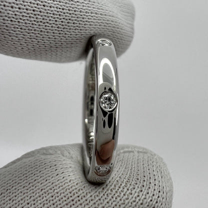 Vintage Van Cleef & Arpels Natural Diamond Platinum Band Etoile Ring 5.25 EU50