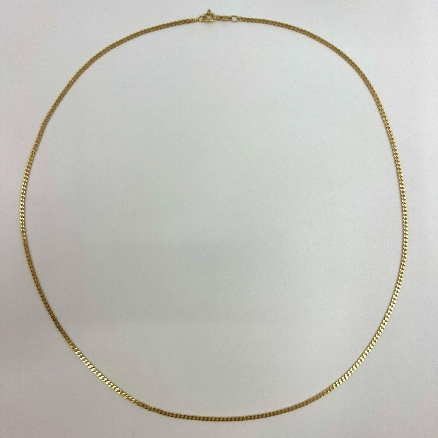 Fine Italian Made 18k Yellow Gold 2.2mm Curb Necklace Chain 24'