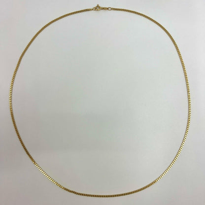 Fine Italian Made 18k Yellow Gold 2.2mm Curb Necklace Chain 24'