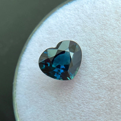 1.36ct Natural Heart Cut Sapphire GRA Certified Deep Blue Teal UNTREATED IF