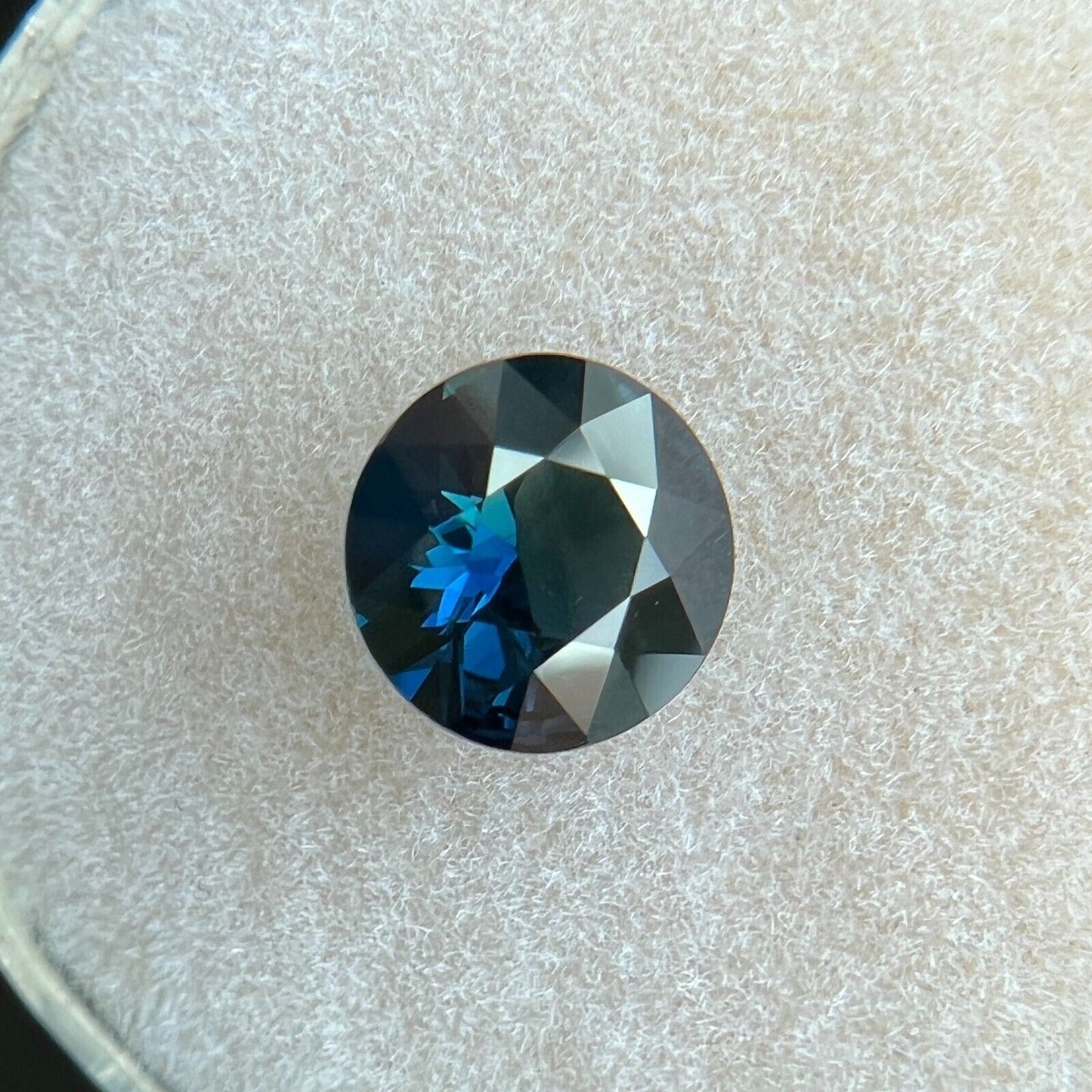 1.18ct Blue Green Sapphire GRA CERTIFIED Round Brilliant Cut 6.8x6.7mm Gem