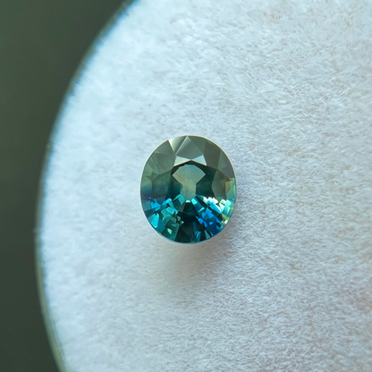 NATURAL Bi Colour Australia Sapphire 0.62ct Blue Green Loose Oval 5.3x4.7mm