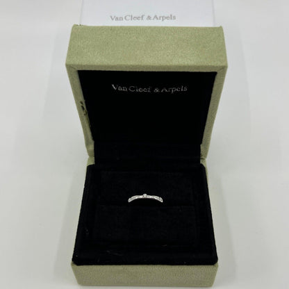 Vintage Van Cleef & Arpels Natural Diamond Platinum Band Etoile Ring 5.25 EU50