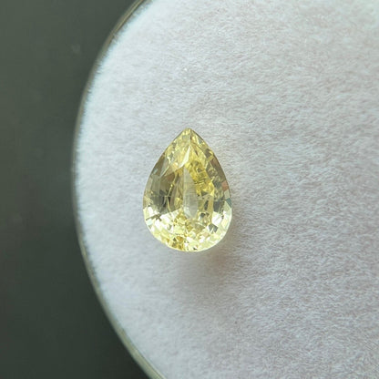 GIA Certified 1.18ct Ceylon Yellow Sapphire UNTREATED Pear Teardrop Cut Gem