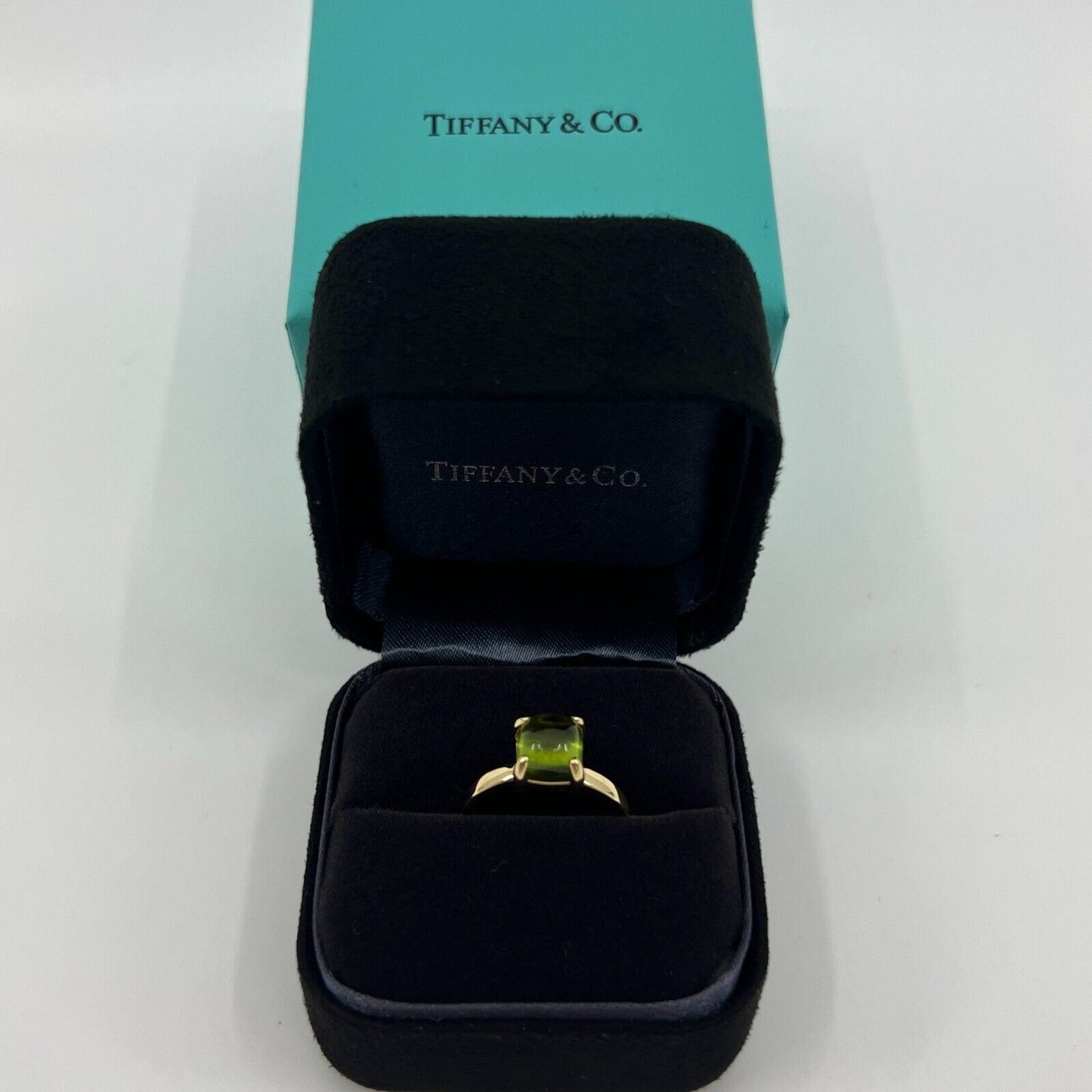 Tiffany & Co Paloma Picasso Green Peridot Sugarstack Loaf 18k Yellow Gold Ring