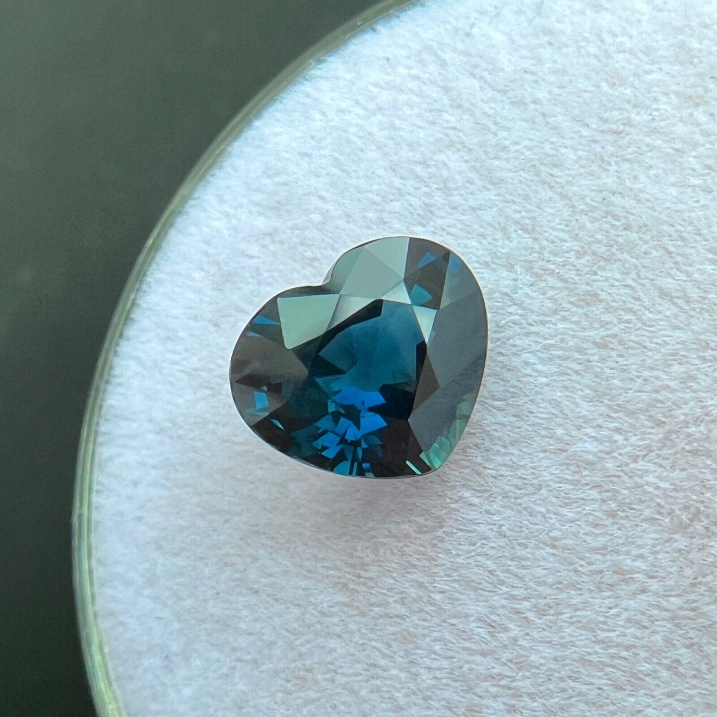 1.36ct Natural Heart Cut Sapphire GRA Certified Deep Blue Teal UNTREATED IF