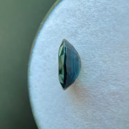 GIA CERTIFIED 1.36ct Green Blue Teal RARE Sapphire 7.9x5.4mm Oval Cut Gem