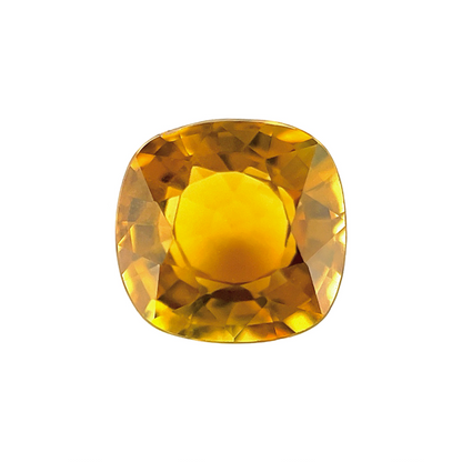 NATURAL 1.45ct Tourmaline Orange Yellow Square Cushion Cut Gem VVS 7x7mm VS