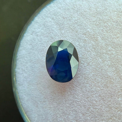 1.15ct NATURAL Deep Blue Sapphire Oval Cut RARE 7.5x5.5mm Loose Gemstone