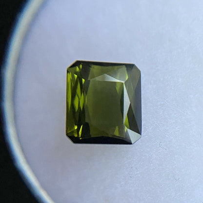 Deep Green Tourmaline 2.12ct Octagon Emerald Cut Loose Gem 7.6x7mm