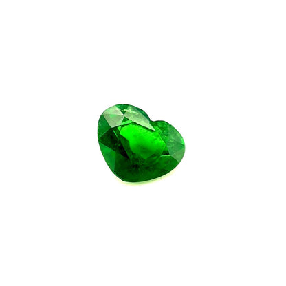 1.06ct Tsavorite Garnet FINE COLOUR Vivid Green Heart Cut Rare Gem 7x5.5mm