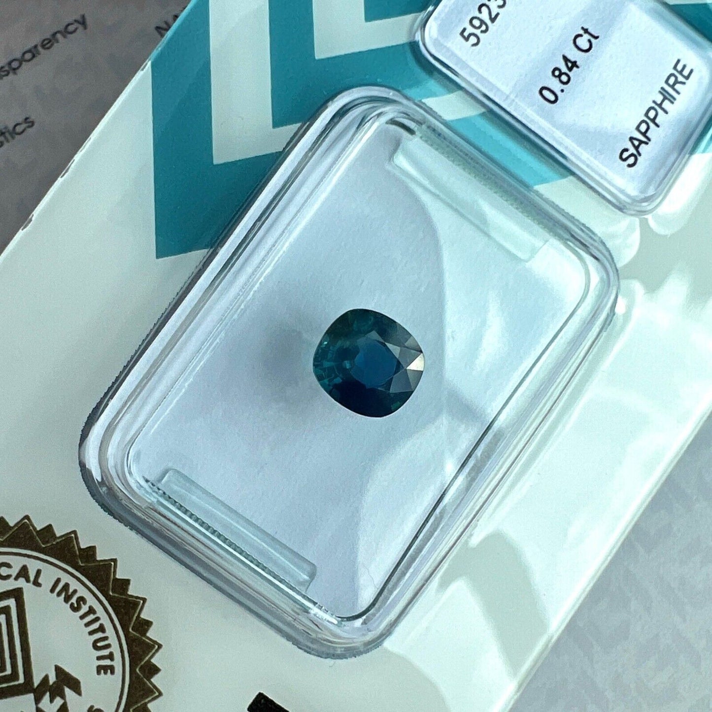 DEEP Green Blue Teal Sapphire NATURAL Cushion Cut IGI CERTIFIED 0.84ct Loose Gem