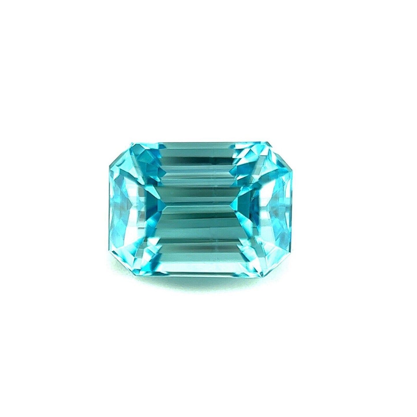 NATURAL 3.59ct Fine NEON Blue Zircon Octagon Emerald Cut Loose Gem 8.2x6mm VVS