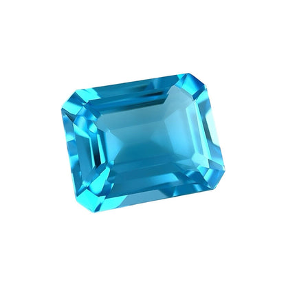 NATURAL 10x8mm Swiss Blue Topaz Emerald Octagonal Cut 4.00 Carat Calibrated Gem