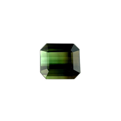 Deep Green NATURAL Bi Colour Tourmaline 2.43ct Octagon Emerald Cut 8x7.2mm VVS