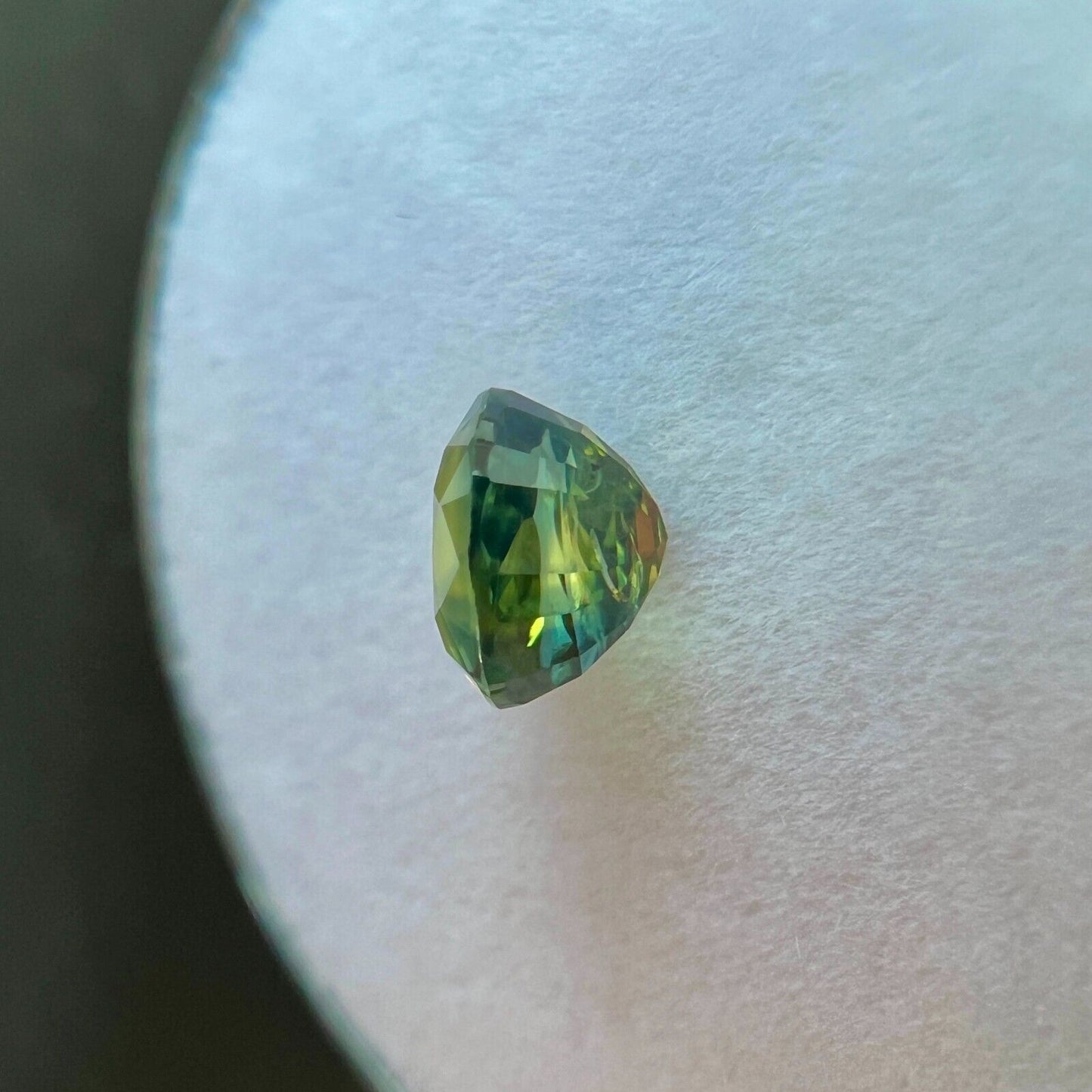 Unique Parti Bi Colour NATURAL Sapphire 1.04ct Blue Yellow Green Oval 5.6x5mm