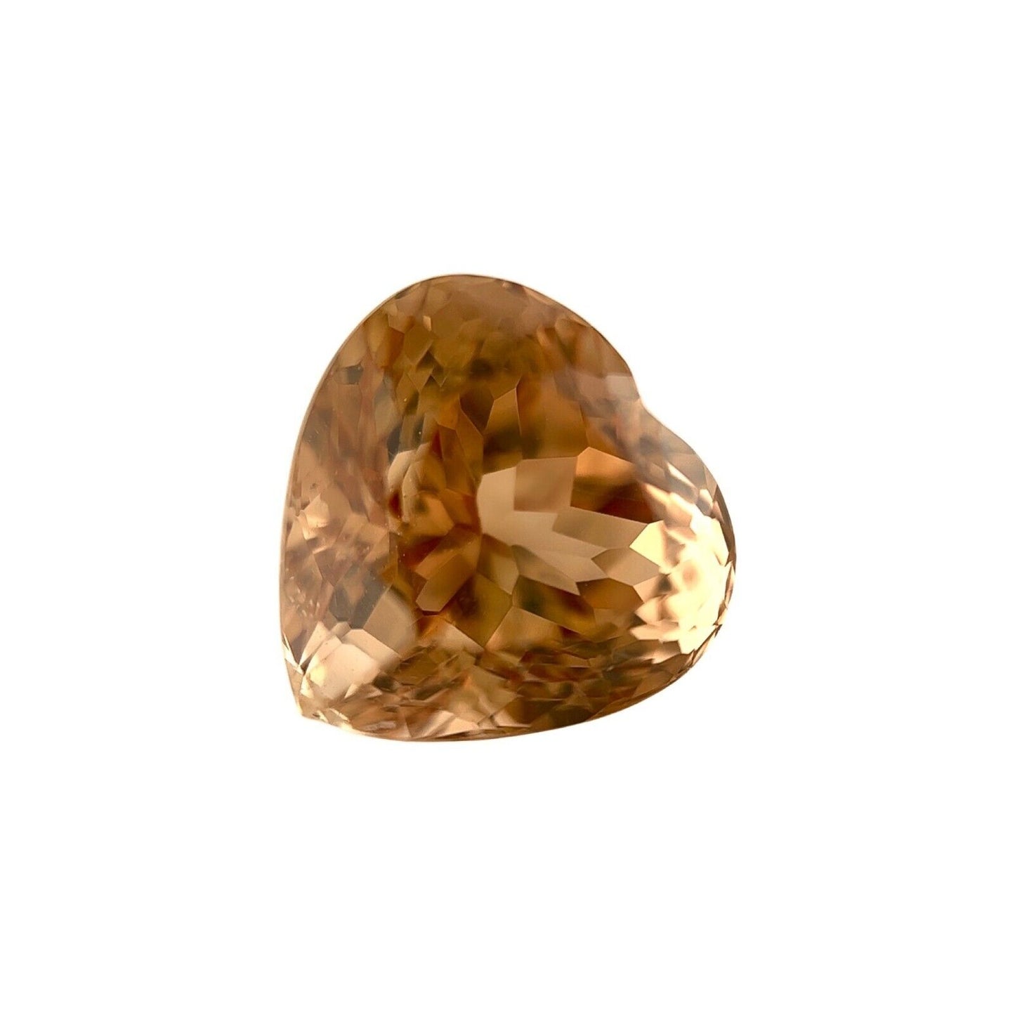 NATURAL Champagne Orange Topaz 7.27ct Heart Cut Loose Gemstone 11x10.7mm