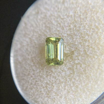 FINE 0.80ct Green Yellow NATURAL Australian Sapphire Emerald Cut 6.2x4mm Gem