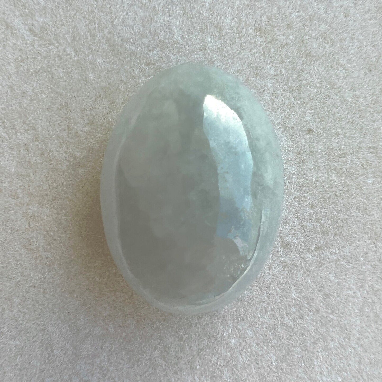 27.15ct IGI CERTIFIED Grey White 'Ice' Jadeite Jade ‘A’ Grade Cabochon UNTREATED