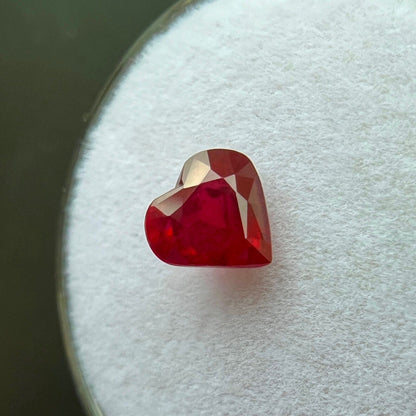 NATURAL 1.16ct DEEP Red Ruby Heart Cut Loose RARE Gemstone 6.5x6mm