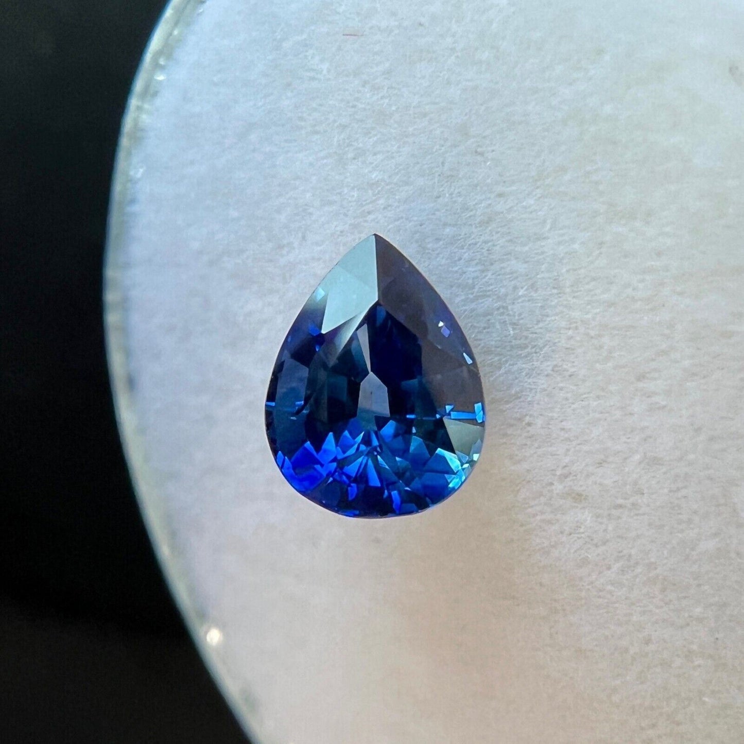 GIA CERTIFIED Natural FINE 1.01ct Vivid Blue Sapphire Pear Teardrop Cut Gem IF