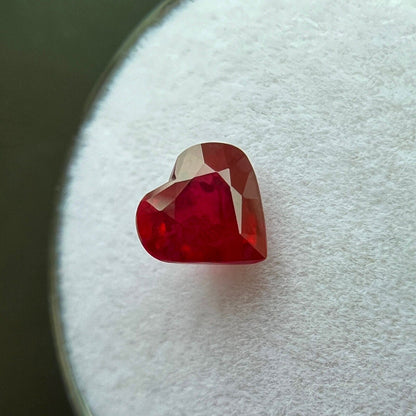 NATURAL 1.16ct DEEP Red Ruby Heart Cut Loose RARE Gemstone 6.5x6mm