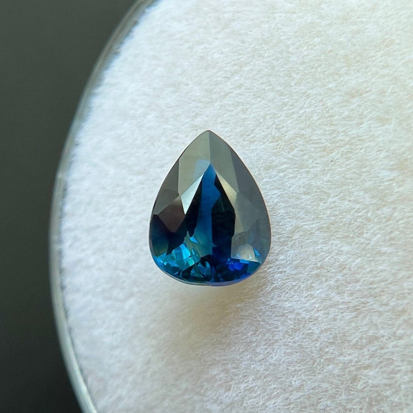 1.03ct Deep Blue Sapphire Pear Teardrop Cut Loose Gemstone 6.7x5.2mm VVS